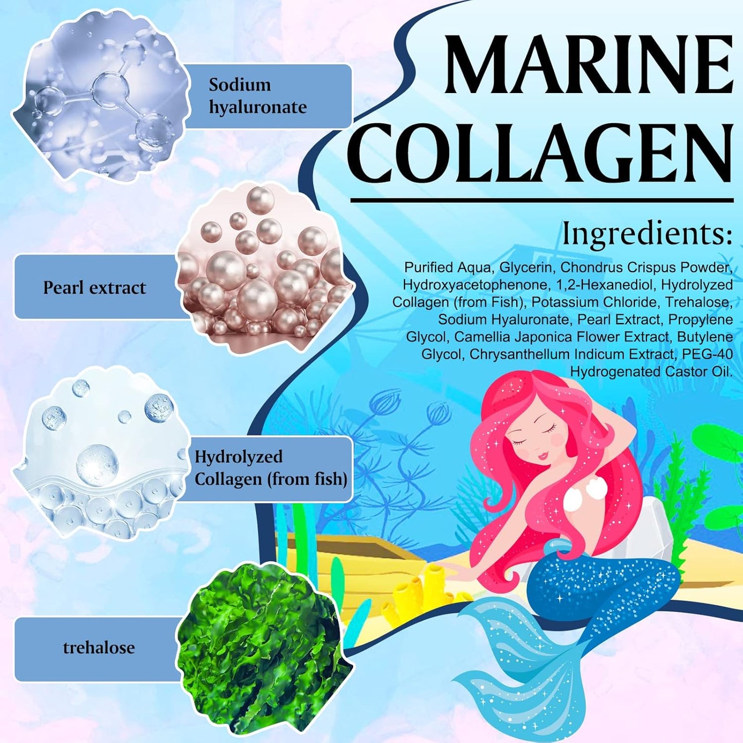 Under Eye Patches (18 Pairs) - Pearl Eye Mask with Natural Marine Collagen, Hyaluronic HA - Reduce Wrinkles, Puffy Eyes, Dark Circles, Eye Bags - Anti Aging Under Eye Masks, Eye Wrinkle Pads & Patches