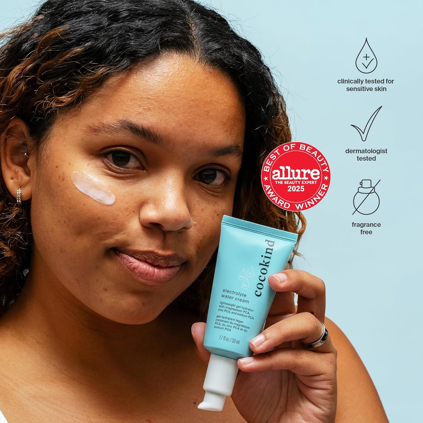 Cocokind Electrolyte Water Cream | Lightweight Water Gel Moisturizer | Balanced Hydrating Day Cream for All Skin Types | 1.7 Fl Oz