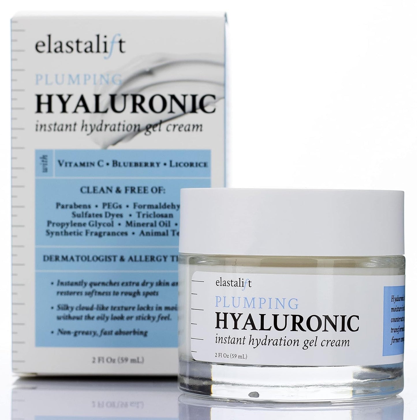 Elastalift Hyaluronic Acid Moisturizer + Vitamin C Face Cream | Anti Aging Cream Hydrating + Plumping Face Lotion For Women, Men, Dry Skin, Wrinkles, & Fine Lines | Facial Skin Care Products, 2 Fl Oz