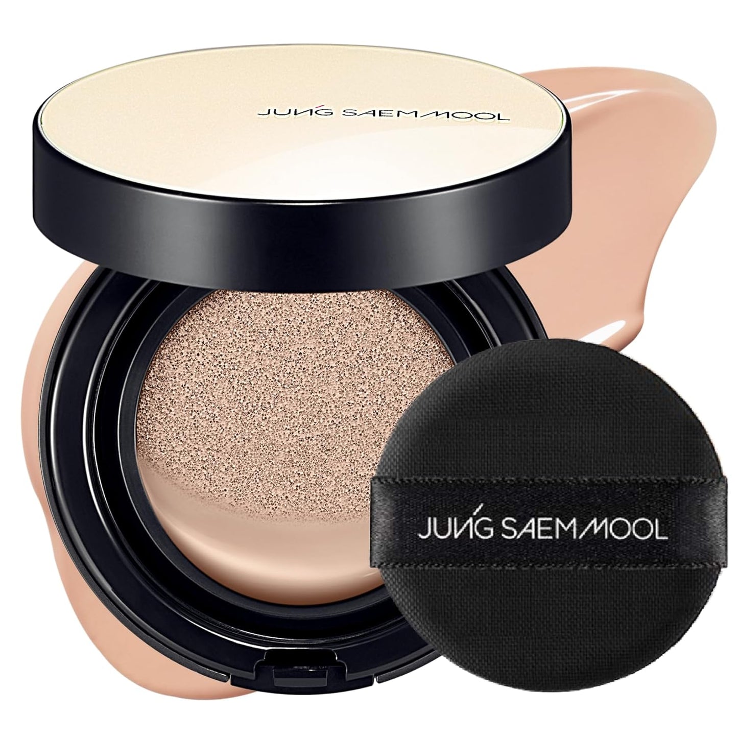 JUNG SAEM MOOL Essential Skin Nuder Cushion 22C Petal Light 0.49 Fl Oz, No Refill, Natural Radiant Finish Cushion Foundation with Buildable Coverage, Lightweight Texture, Korean Foundation Makeup
