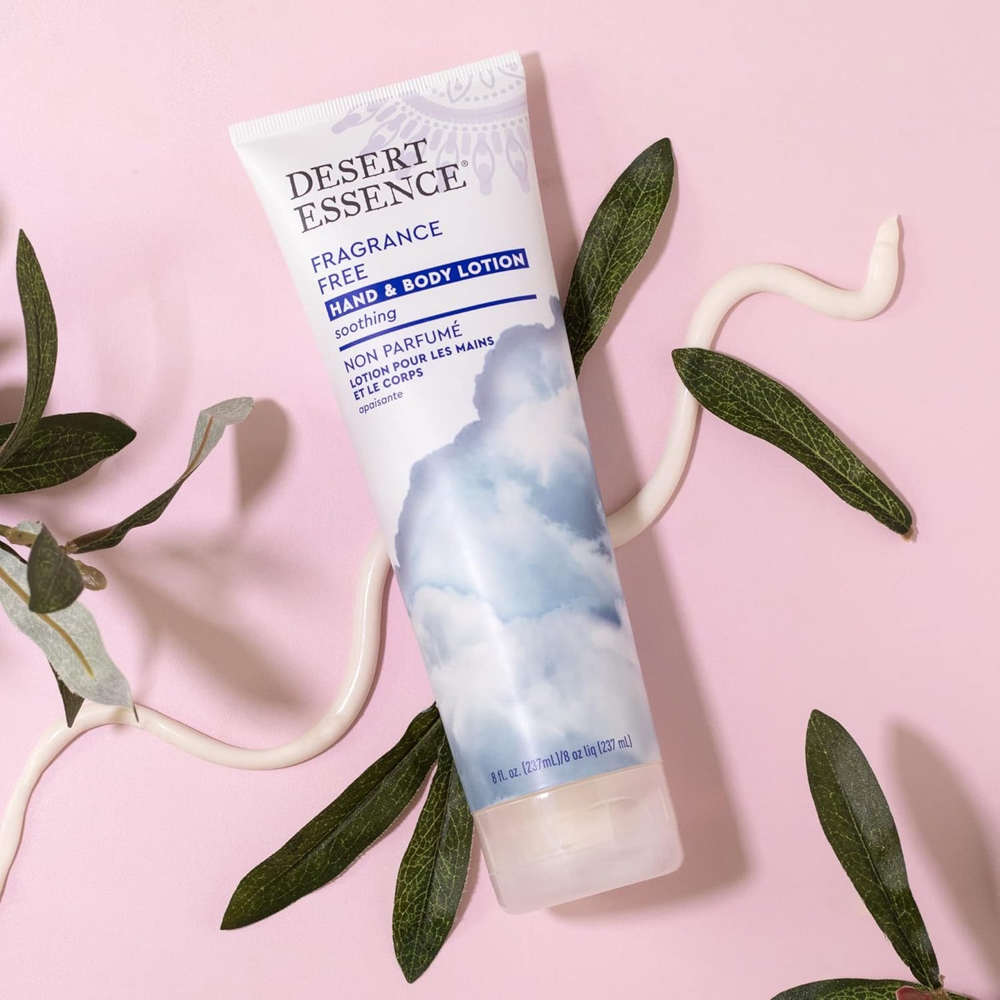 Desert Essence Fragrance Free Hand & Body Lotion - 8 Fl Ounce - Soothing - Aloe Vera - Shea Butter - Green Tea - Coconut Oil - Jojoba Oil