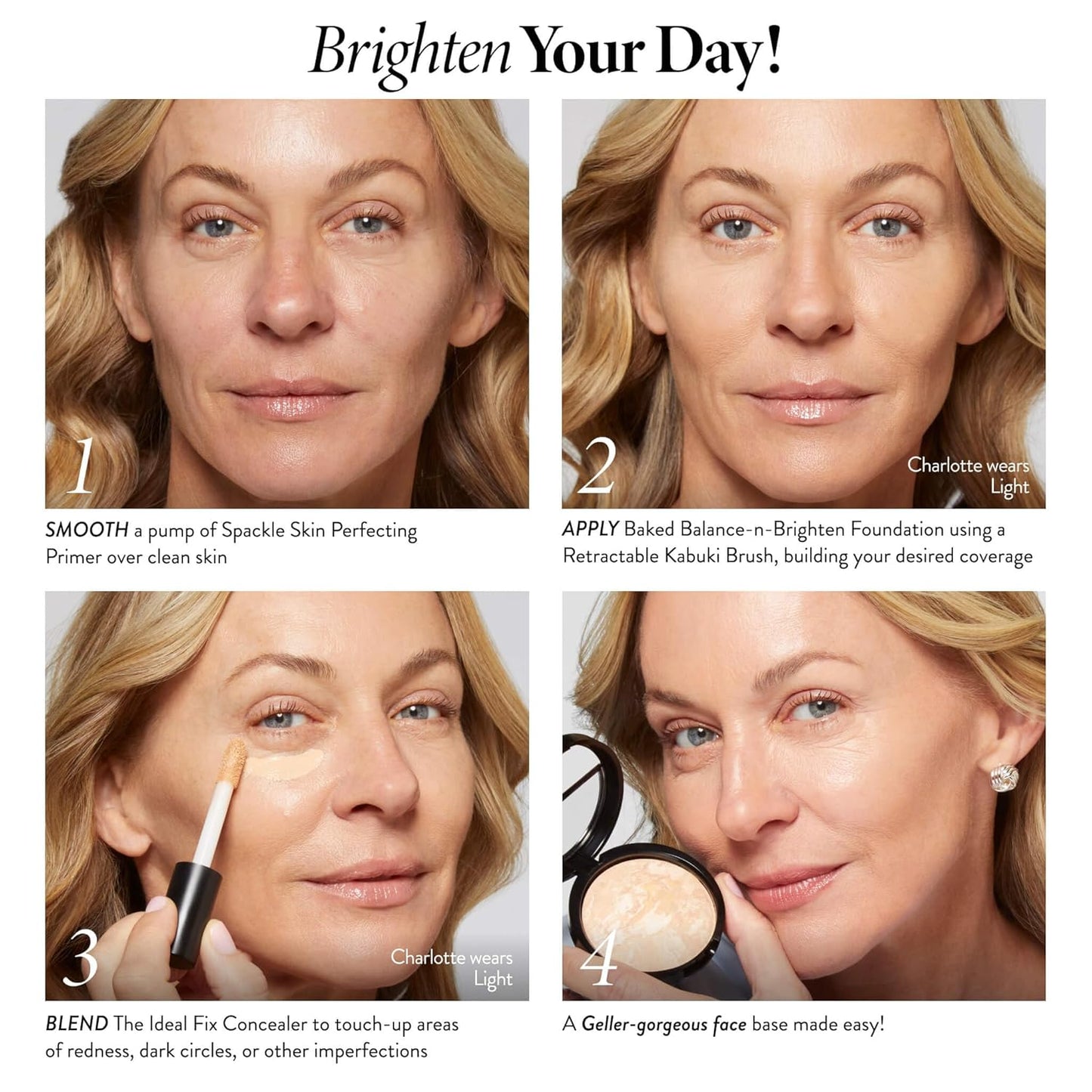 LAURA GELLER NEW YORK Award-Winning Baked Balance-n-Brighten Color Correcting Powder Foundation - Toffee - Buildable Light to Medium Coverage - Demi-Matte Natural Finish