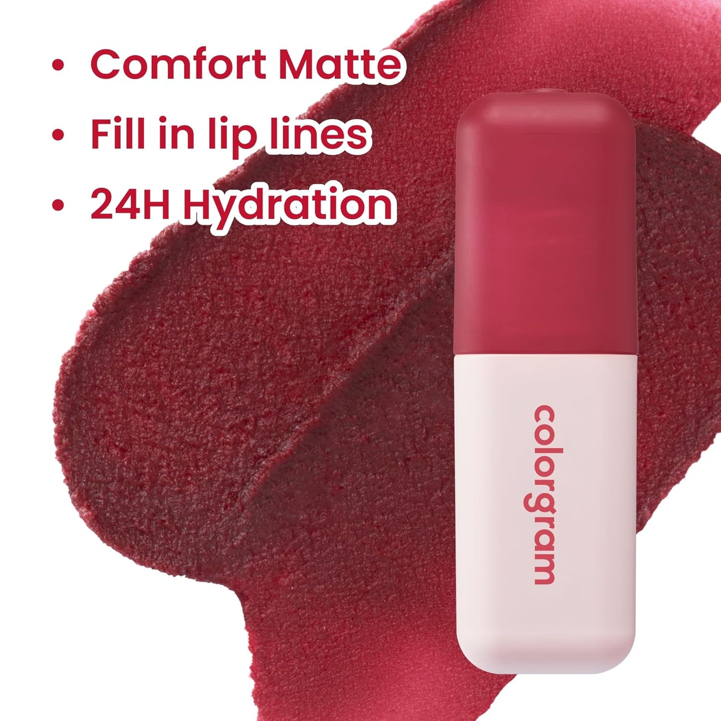 COLORGRAM NUDE BLUR TINT 04 CORAL LIT | Soft Velvet Matte Lip Stain & Cheek Tint | Lightweight Blurring Tint for a Smooth & Airbrushed Finish | 24H Hydration, Long-Lasting & Non-Sticky Formula