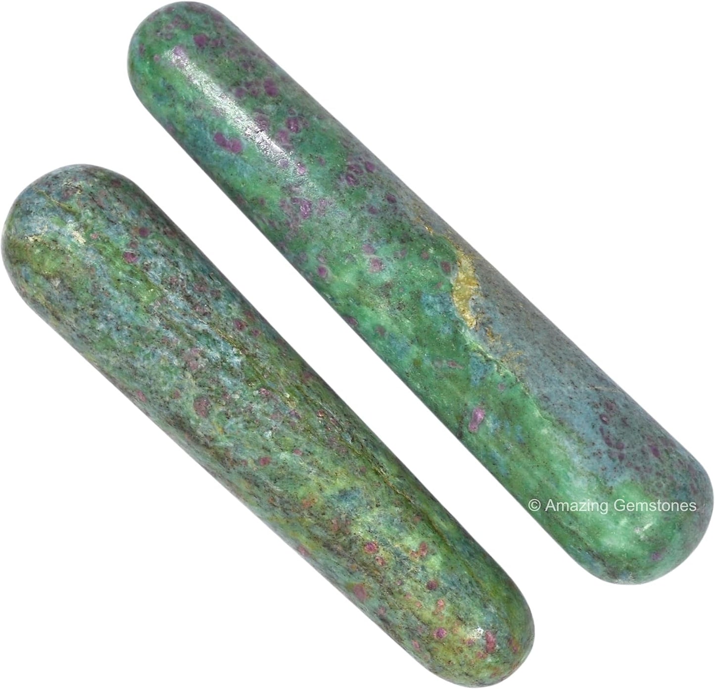 Amazing Gemstone Ruby Fuchsite Crystal Wand Massage Stick - Pelvic Wand Gua Sha for Adults - Crystals and Healing Stones Massage Wands for Adults Gifts (Smooth)