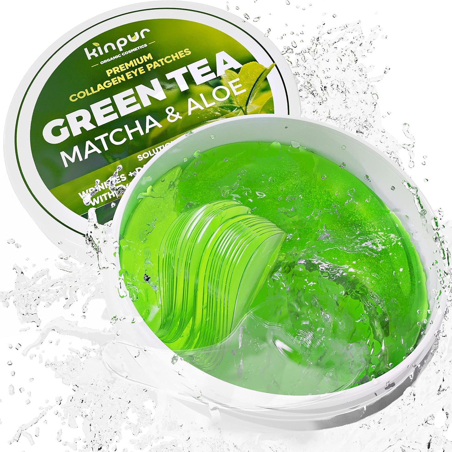 Green Tea Under Eye Patches for Wrinkles and Eye Bags - Eye Masks for Dark Circles and Puffiness with Collagen, Hyaluronic Acid - Under Eye Mask for All Skin Types, 30 Pairs