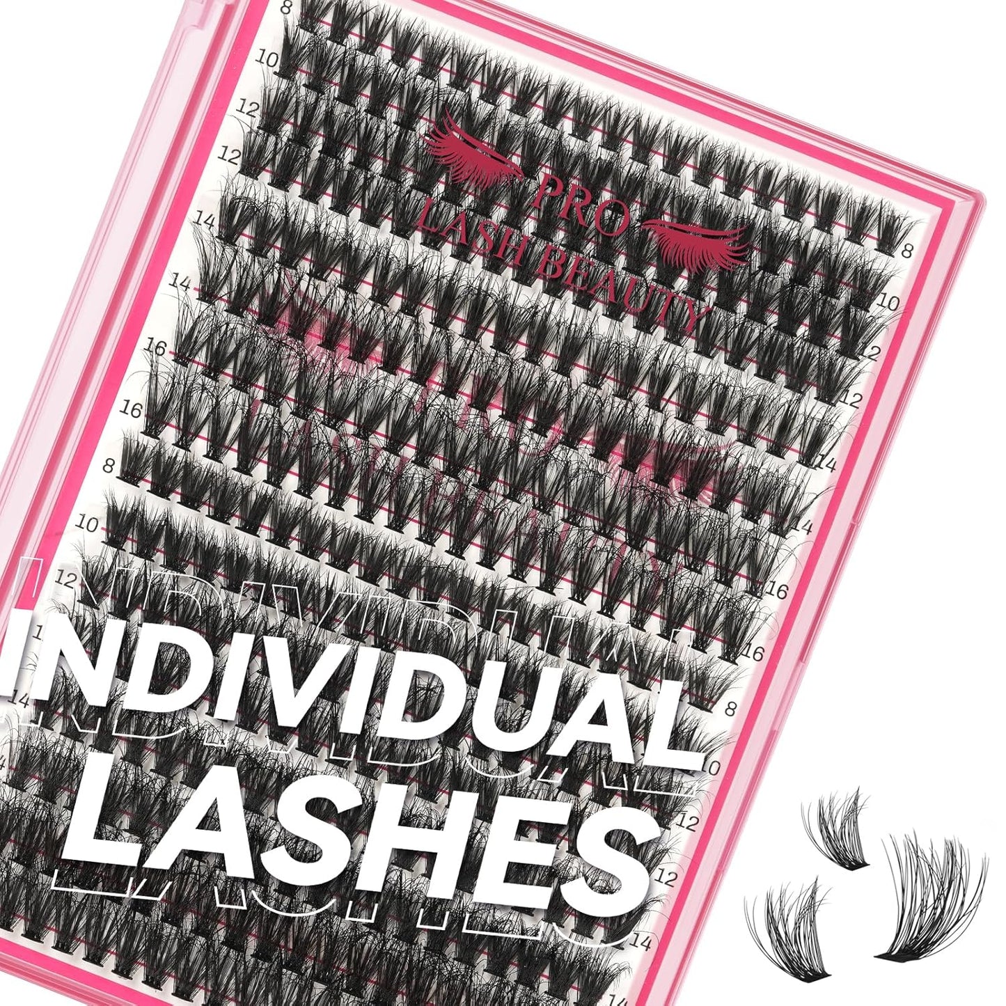 Lash CIusters 320Pcs Individual Lashes 3D Fluffy Cluster Lashes Natural Look Eyelash Clusters Faux Mink Wispy Lashes 40D+50D-C Mixed DIY Lash Extension (3D Fluffy-40D+50D-C,8-16mix)
