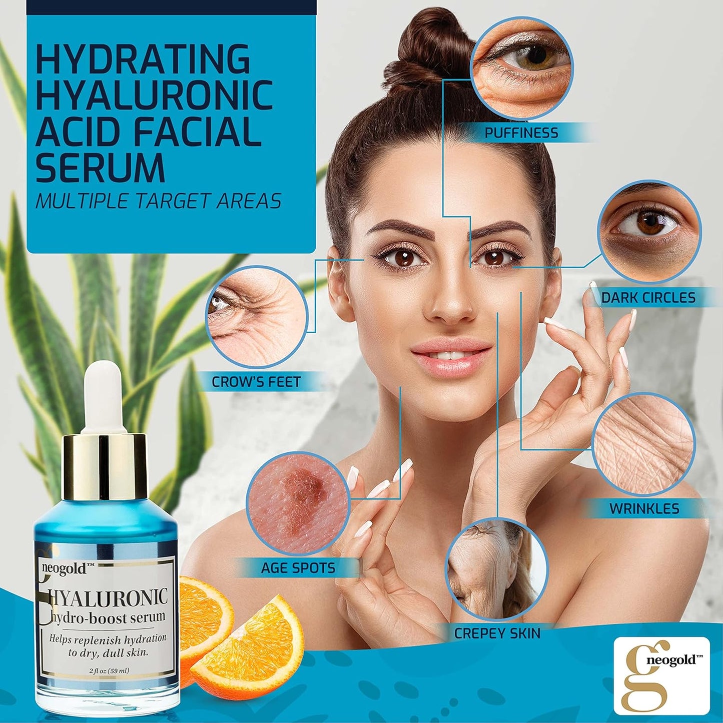 Hydrating Hyaluronic Acid Serum For Face | Vitamin E + Vitamin C Facial Moisturizer For Restoring Skin Barrier | Helps Renew, Firm, & Minimize Wrinkles, Age Spots, & Dull Dry Skin, 2 Fl Oz