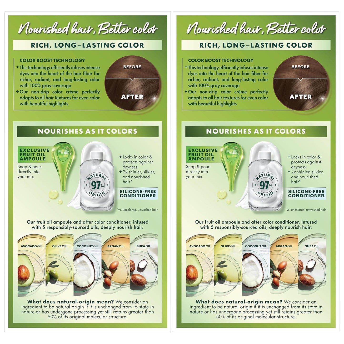 Garnier Hair Color Nutrisse Nourishing Creme, 60 Light Natural Brown (Acorn) Permanent Hair Dye, 2 Count (Packaging May Vary)