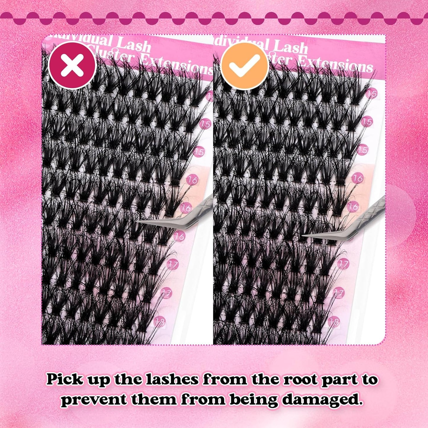 Lash Clusters 240pcs 40D 15-20mm Cluster Lashes Mixed Tray 3D Effect Volume Individual Lashes Cluster Eyelash Extensions Fluffy Soft D Curl DIY Lash Extension Kit at Home (40D-0.07-D,15-20mm)