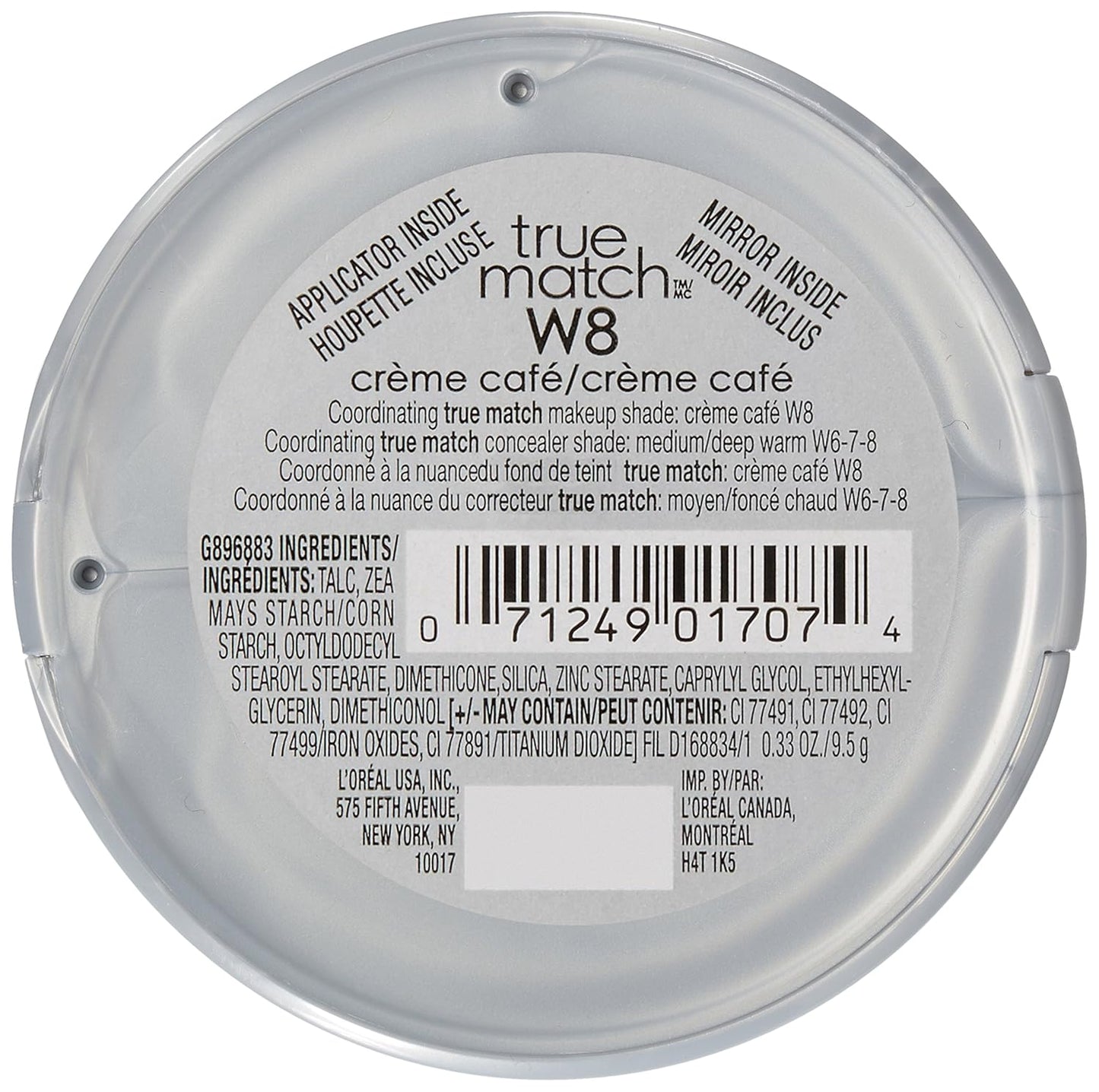 L'Oréal Paris True Match Super-Blendable Powder, Creme Cafe, 0.33 oz.