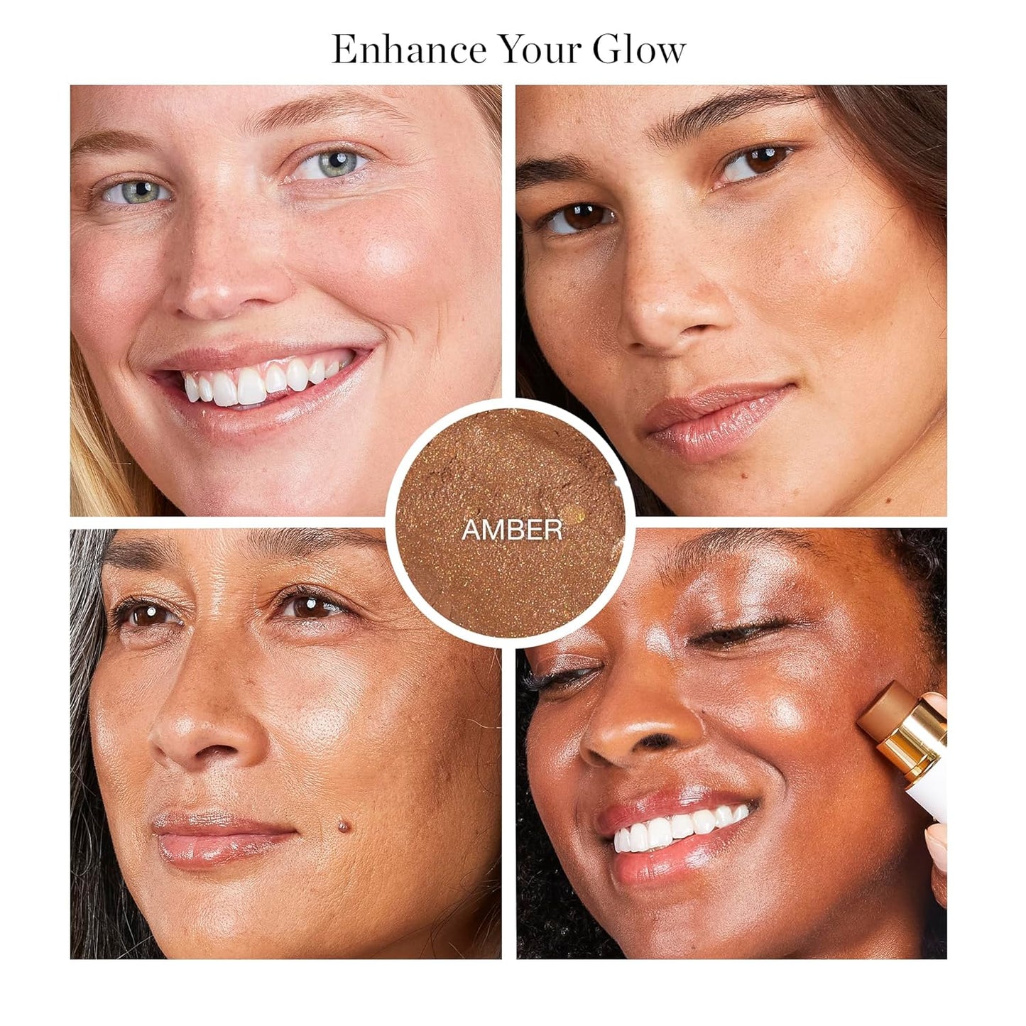 Ogee Sculpted Face Stick (AMBER - SUN KISSED BRONZE) Certified Organic Bronzer Stick & Highlighter Makeup - Multi-Use Bronzer Stick for Face