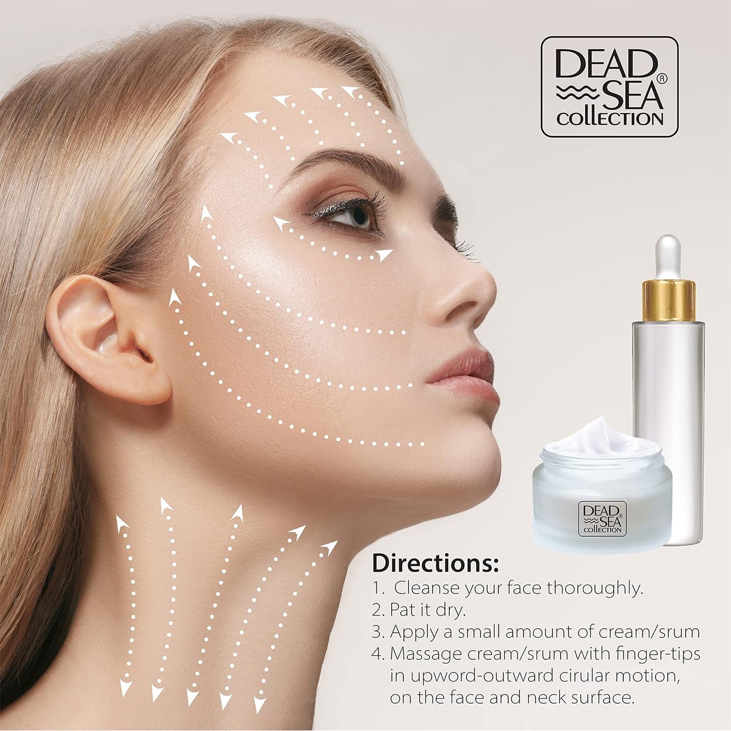 Dead Sea Collection Facial Vitamin C Kit - Day Cream (1.69fl.oz/50ml jar) & Facial Serum (1.69fl.oz/50ml bottle) - Pure Dead Sea Minerals - Anti-Wrinkle Hydration Smooth and Moisturized Skin
