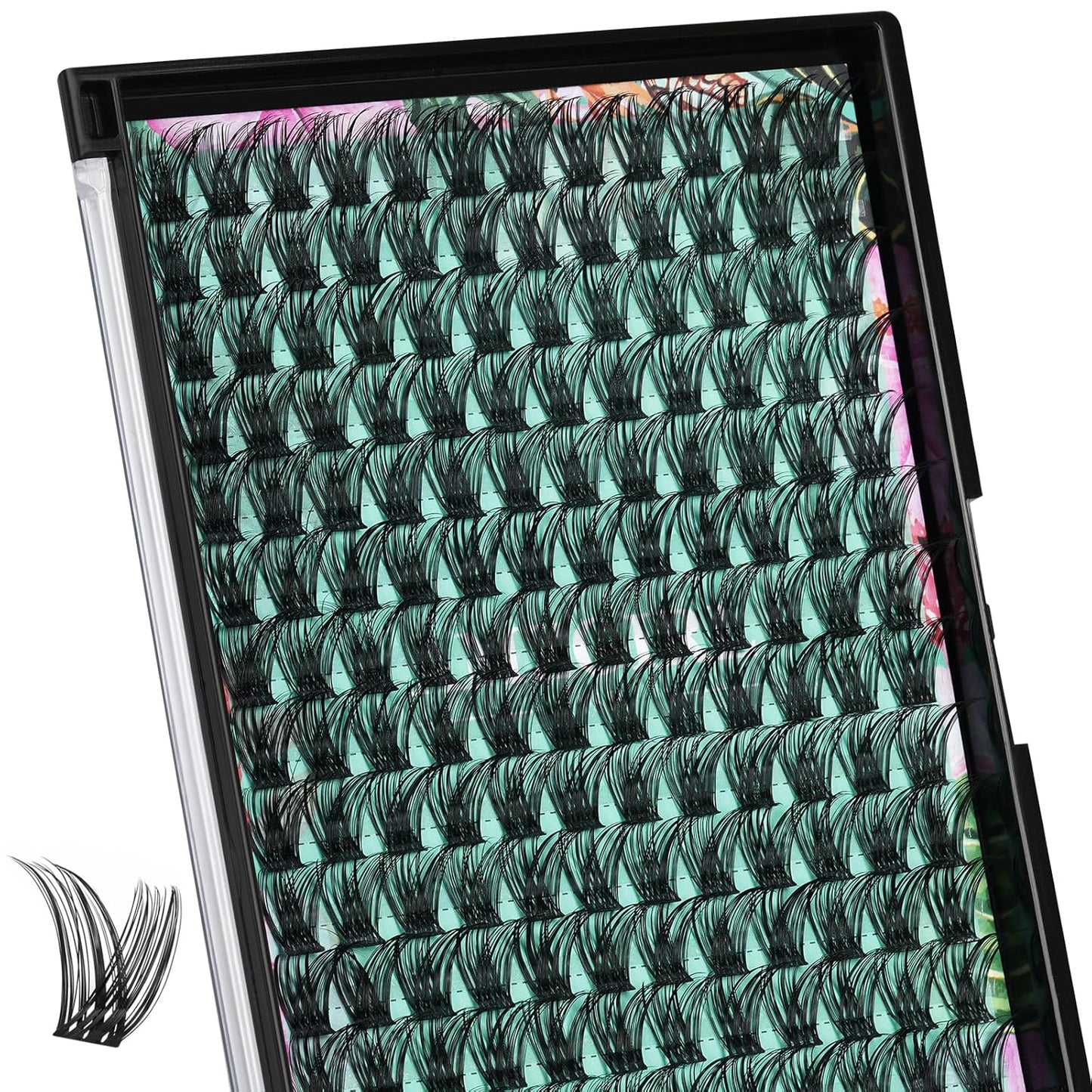 Lash Clusters Wet Look 168Pcs Eyelash Cluster Ultra-Thin Lash Band Eyelashes Extensions Spiky Anime Wide Span Lashes(Hollyhock,C-16mm)