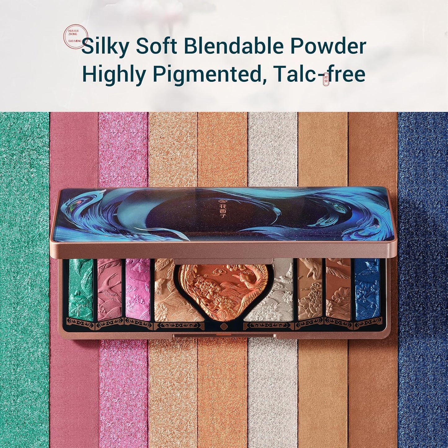 FLORASIS Floral Engraving Phoenix Makeup Palette Makeup Long Lasting Blendable Natural Eyeshadow Palette for Women (03 Soaring Sunlight)