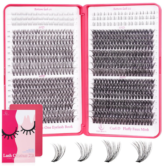 Lash Clusters - Lash Clusters with Bottom Lashes Lash Clusters 30D40D50D60D Fluffy Wispy EyeLash Clusters D Curl No Adhesives Included